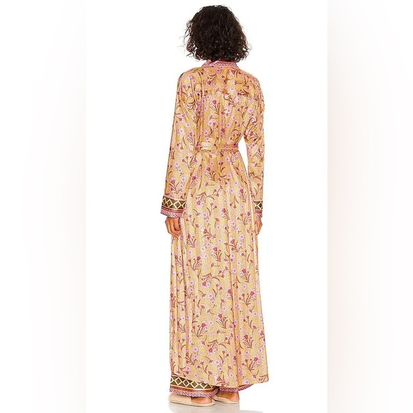 Intimately Free People Pajama Party Holiday Robe in PeachGold Combo Size Medium - Picture 3 of 9